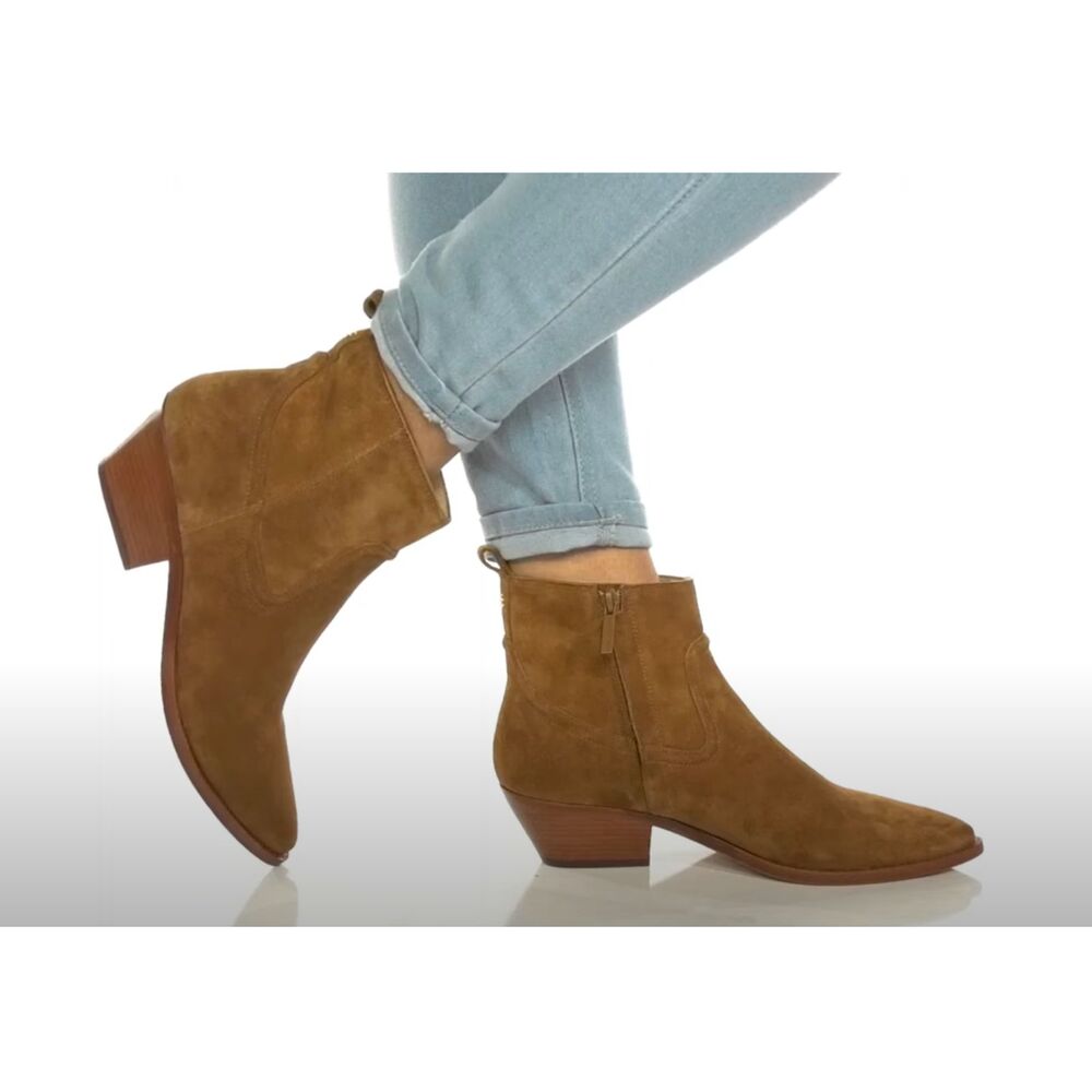New Veronica Beard Kinsley Western Cowgirl Hazelwood Brown Bootie Sz 9